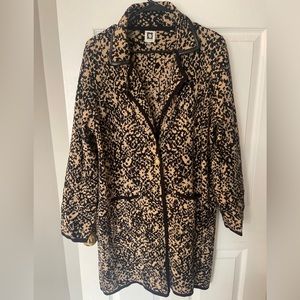 Anne Klein black and tan cardigan size large